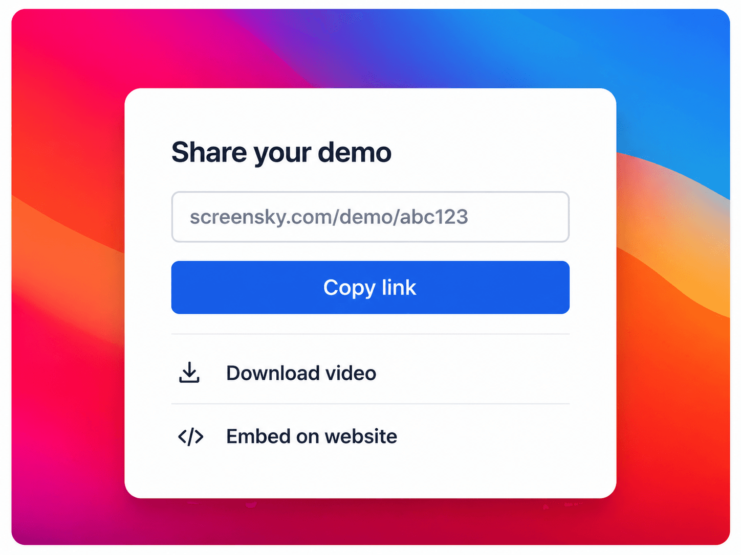 Step 3: export and share your polished demo.